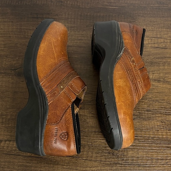 ARIAT Safety Clog Steel Toe Women’s Size 8.5 Brown Distressed - Picture 10 of 12